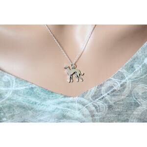 Sterling Silver Greyhound Dog Necklace, Silver Greyhound Necklace
